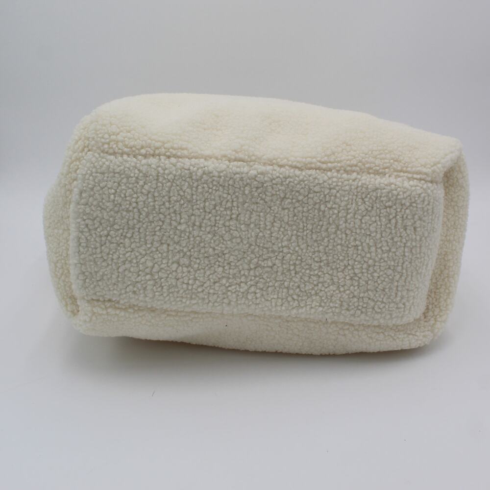 Gap Sherpa Tote Bag Cream Fleece Large Overnight Travel Cozy Minimalist Teddy - Picture 6 of 9